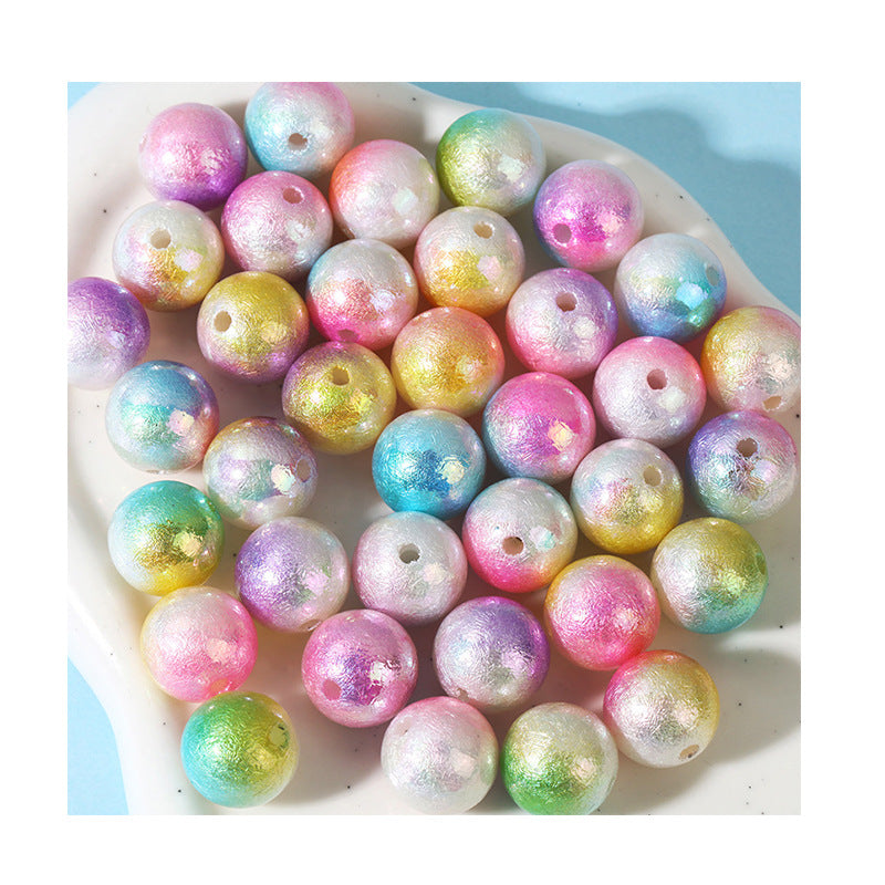 Wholesale 5pcs/pack 16mm Acrylic UV Plating Color Beads Solid Color Imitation Pearl Round Beads
