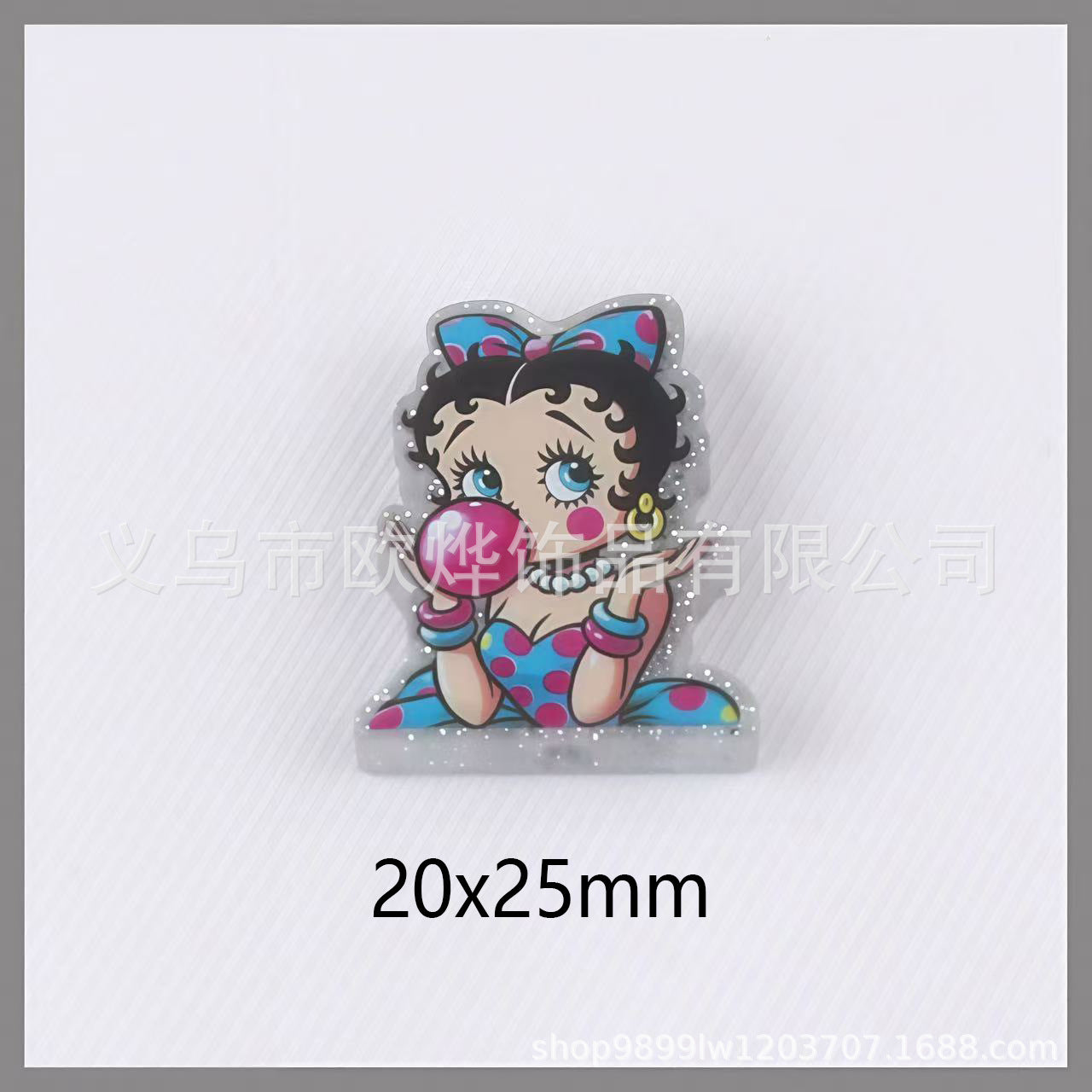 Wholesale 10pcs glitter cartoon straight-hole DIY acrylic beads OLY Exclusive