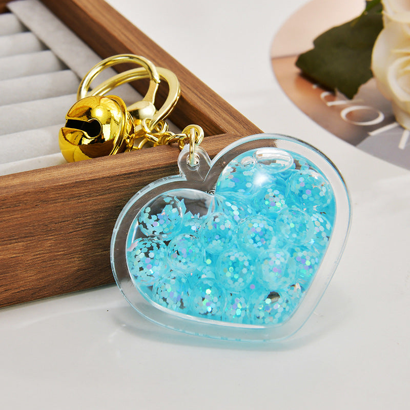 Wholesale Acrylic Luminous Bubble Bead Heart Keychain