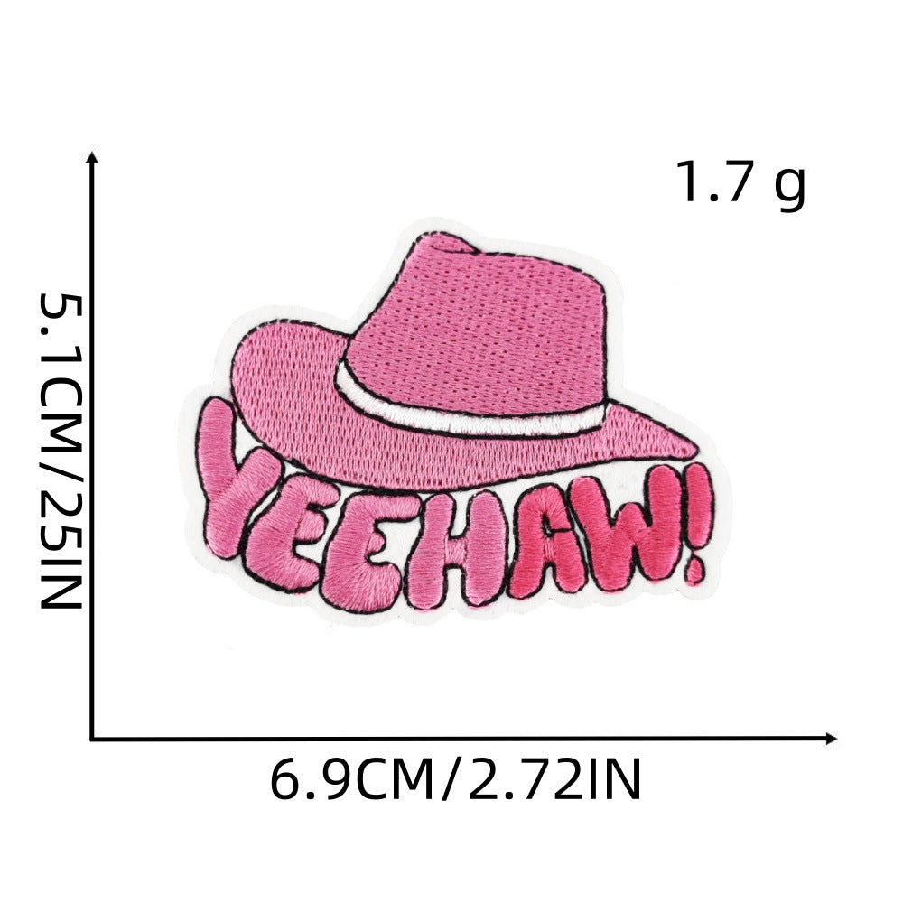 Wholesale Pink Cartoon Embroidery Iron On Patch For Kids Clothing DIY Accessory Gift