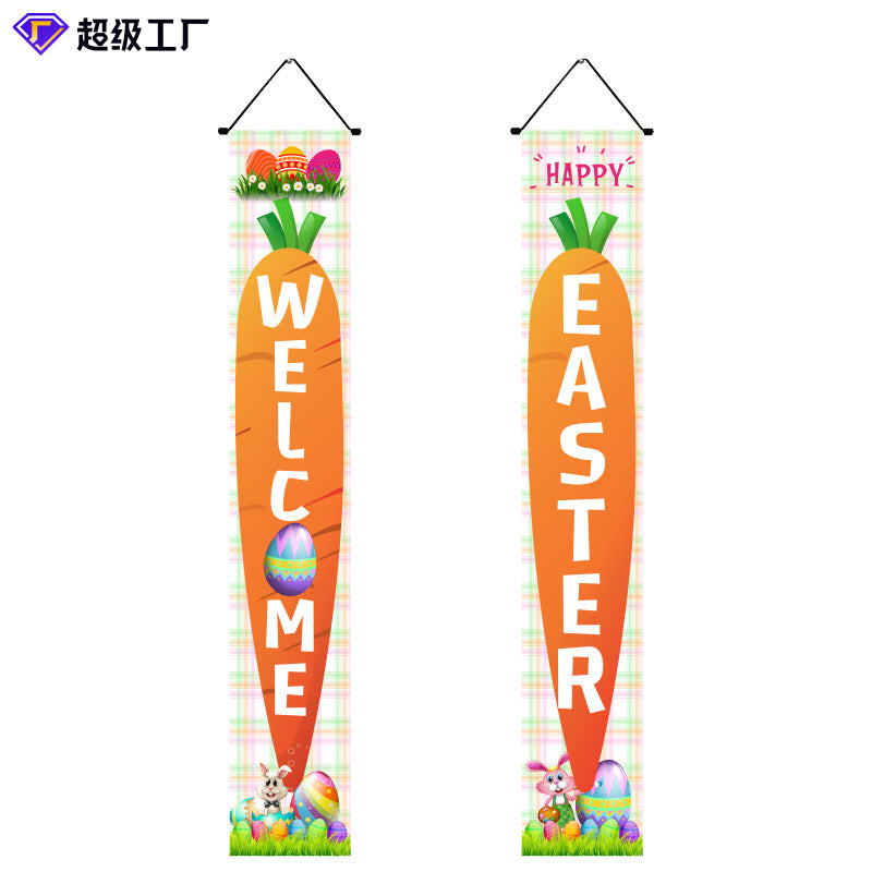 Wholesale Easter Party Decoration Egg Bunny Door Curtain