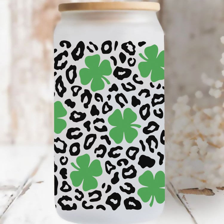 Wholesale St. Patrick's Day Rainbow Clover Alphabet Cartoon 16oz Cup UV DTF Wraps
