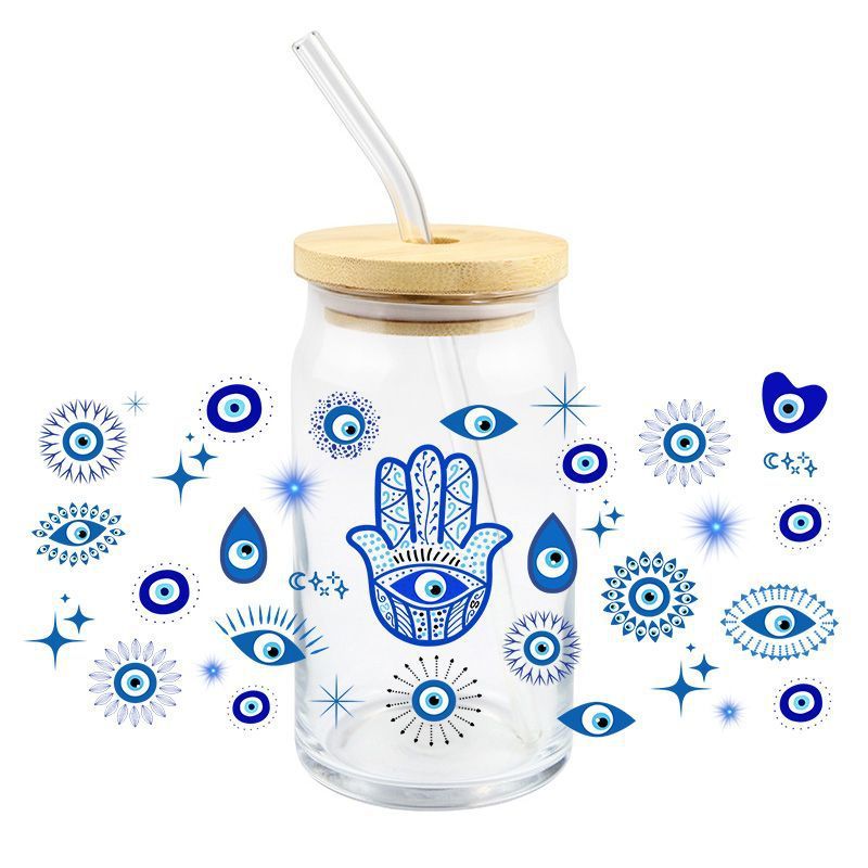 Wholesale 5pcs Devil' s Eye 16oz Cup UV DTF Wraps