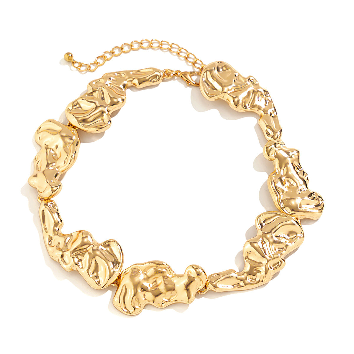 Wholesale jewelry  liquid pleated irregular collar choker metal lava necklace Earrings