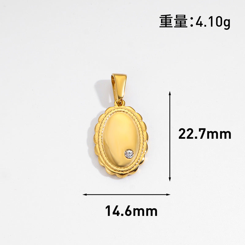 Wholesale 10pcs Retro flower heart-shaped hollow geometric stainless steel pendant