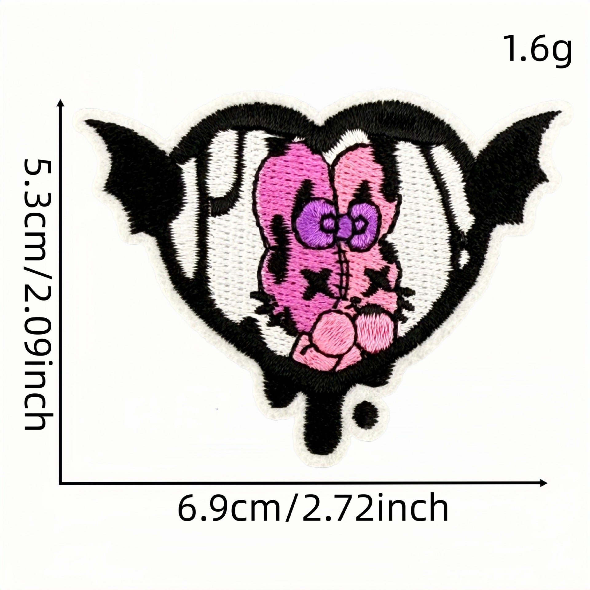 Wholesale Gothic Embroidered Iron On Patch Dark Pink Decorative Badge For Clothing DIY Accessory Trendy Gift