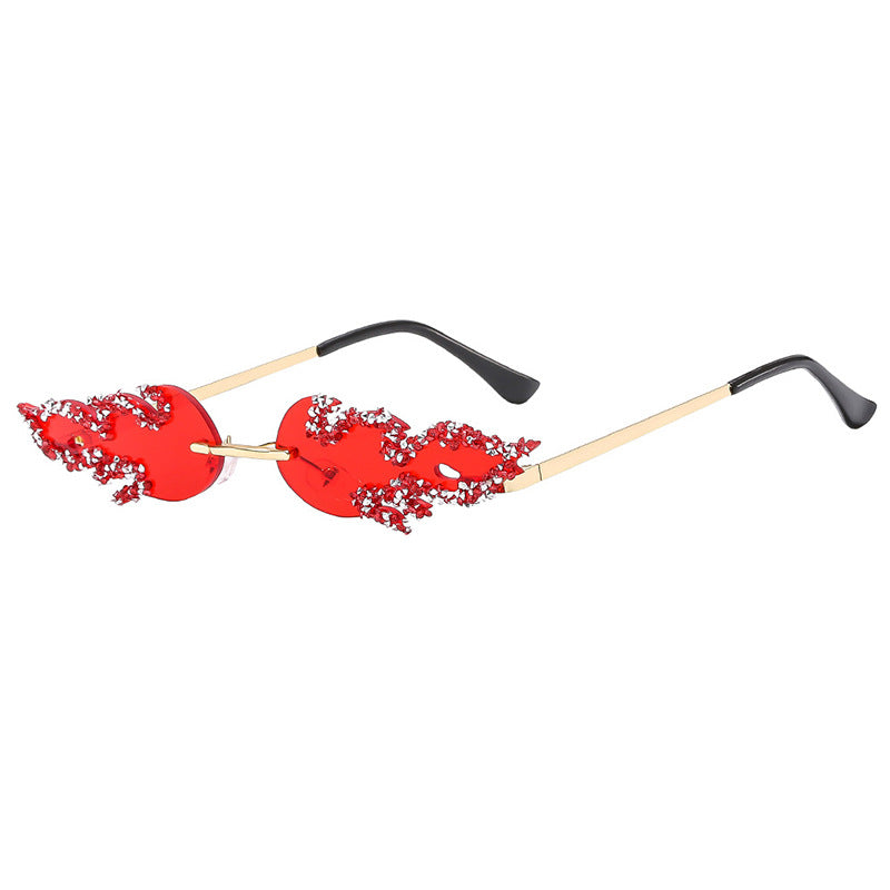Wholesale Flame Diamond Sunglasses Halloween Fashion Sunglasses
