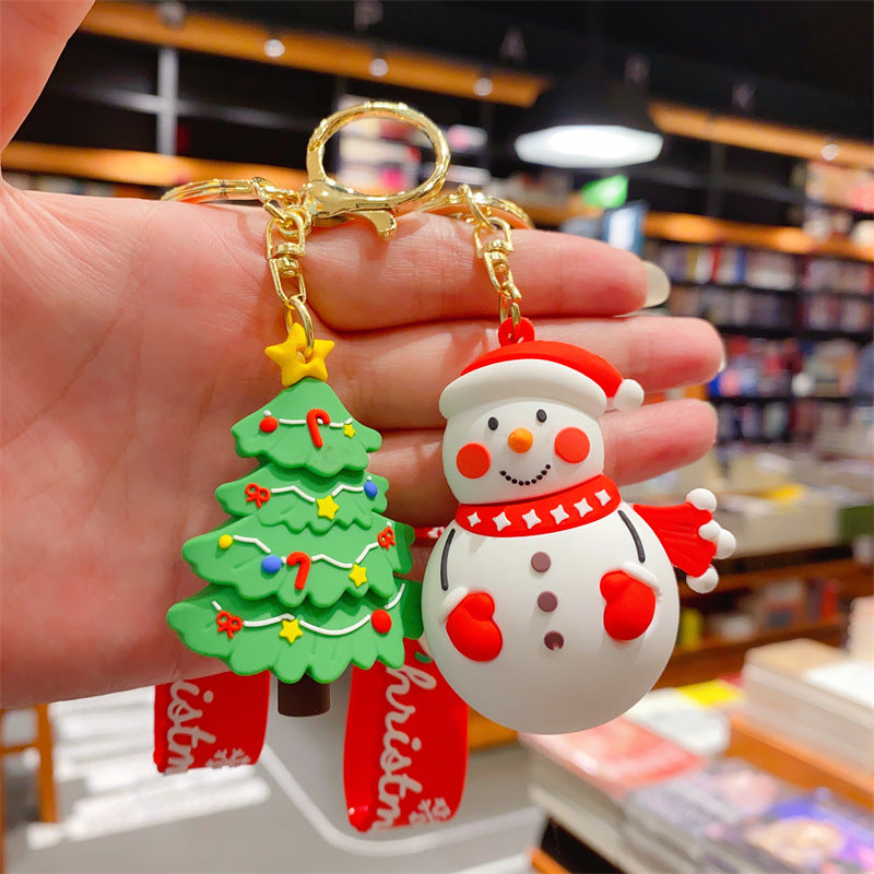 Wholesale Plastic Cartoon Christmas Christmas Tree Snowman Keychain