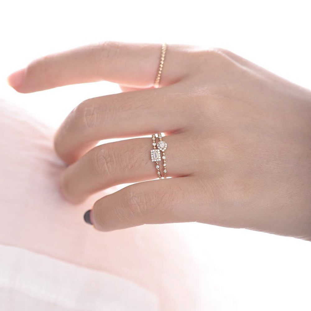 Wholesale Gold Plated Copper Diamond Stacking Ring