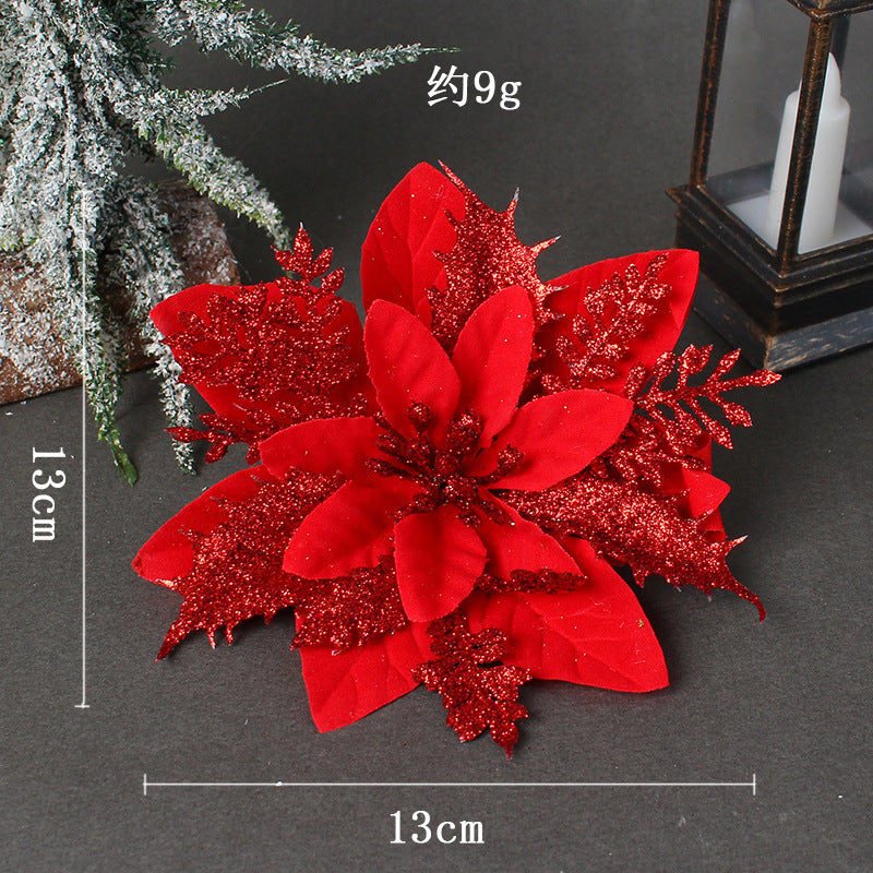 Wholesale of Gold, Silver, and Red Three-layer Plastic Christmas Decorative Flowers