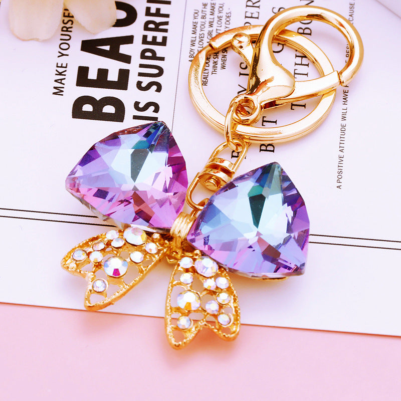 Wholesale Diamond Colored Butterfly Car Metal Cute Bag Key Chain Ring