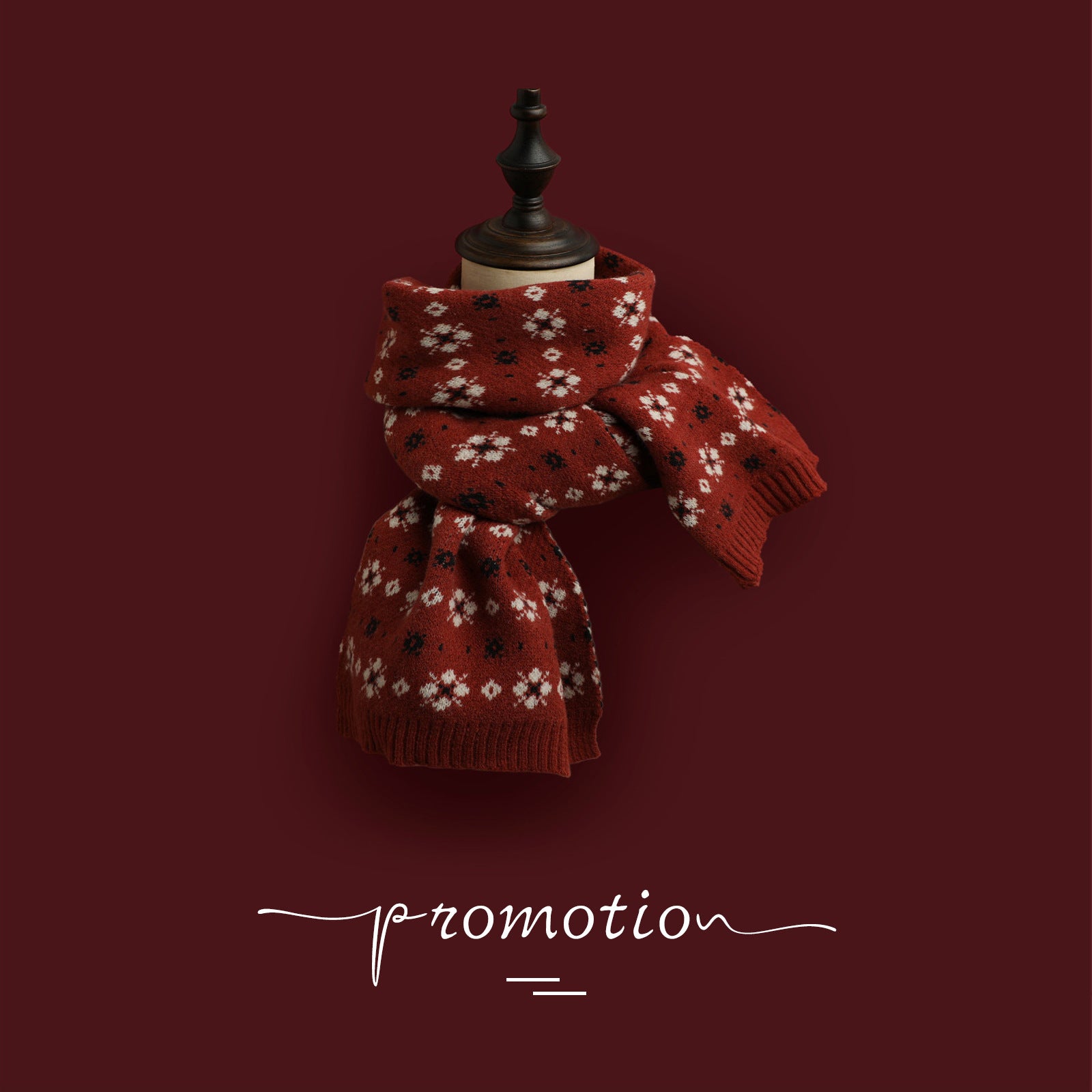 Wholesale Red Christmas Tree Knitted Wool Scarf