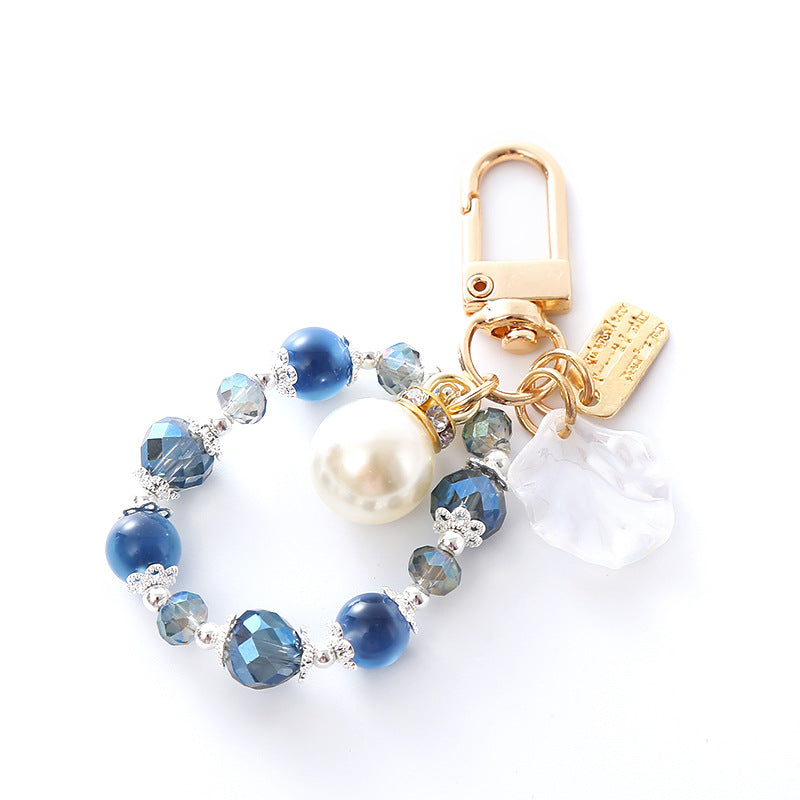 Wholesale Irregular Crystal Pearl Keychain
