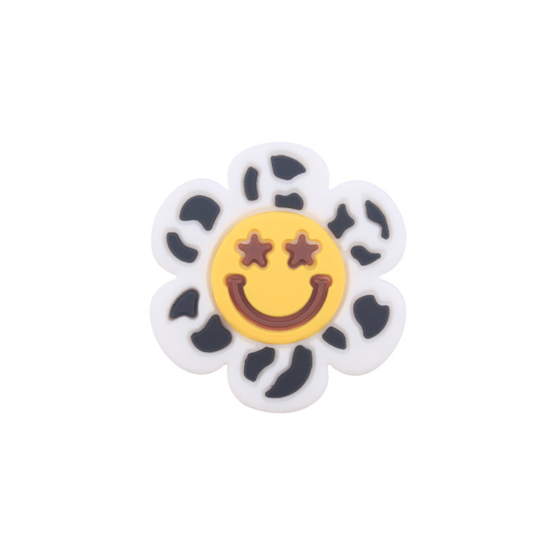 Wholesale Cartoon Flower Smiley Teether Creative DIY Focal Beads