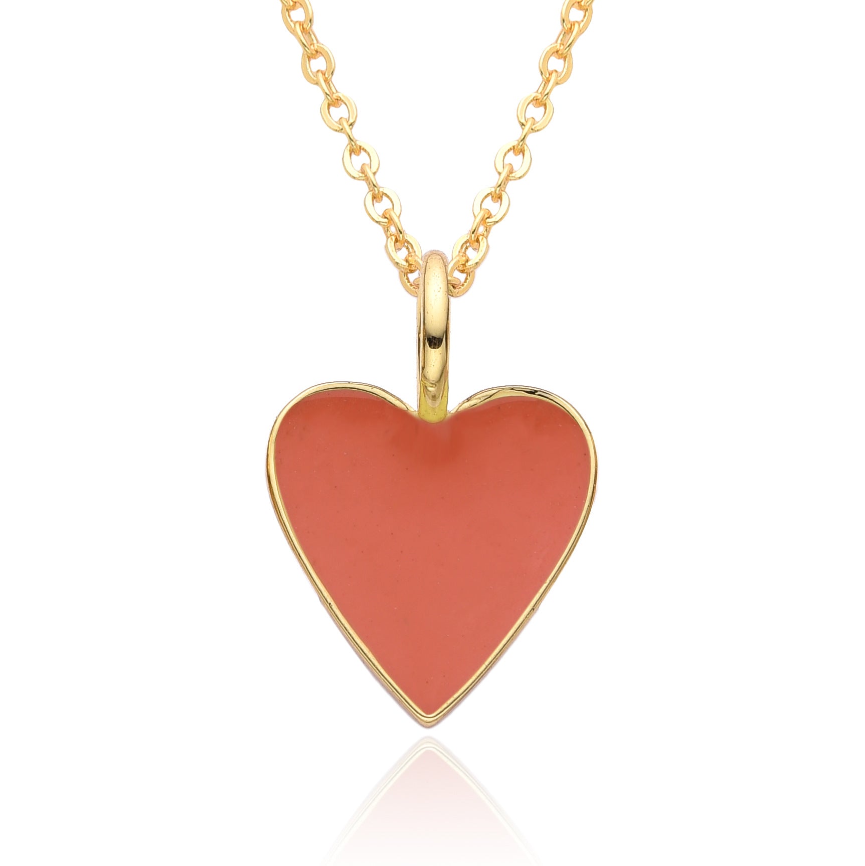 Wholesale Valentine's Day Love Oil Dripping Copper Plated 14K Real Gold Necklace