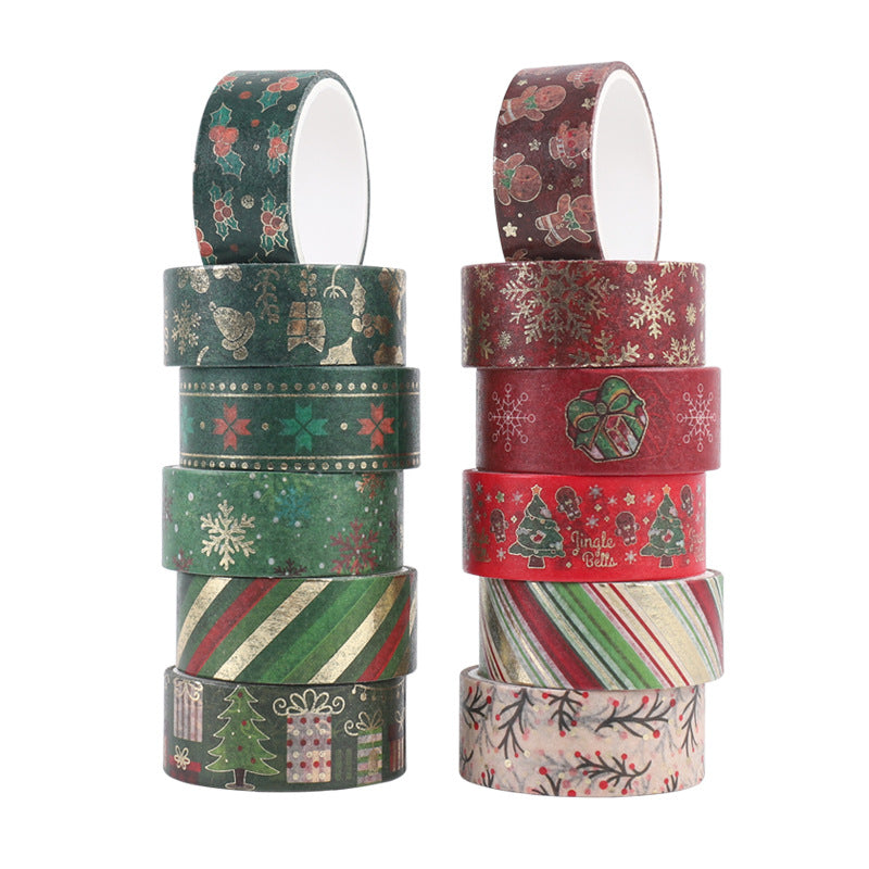 Wholesale Christmas Hot Stamping and Paper Tape 2M 15MM and Paper Tent Sticker Tape