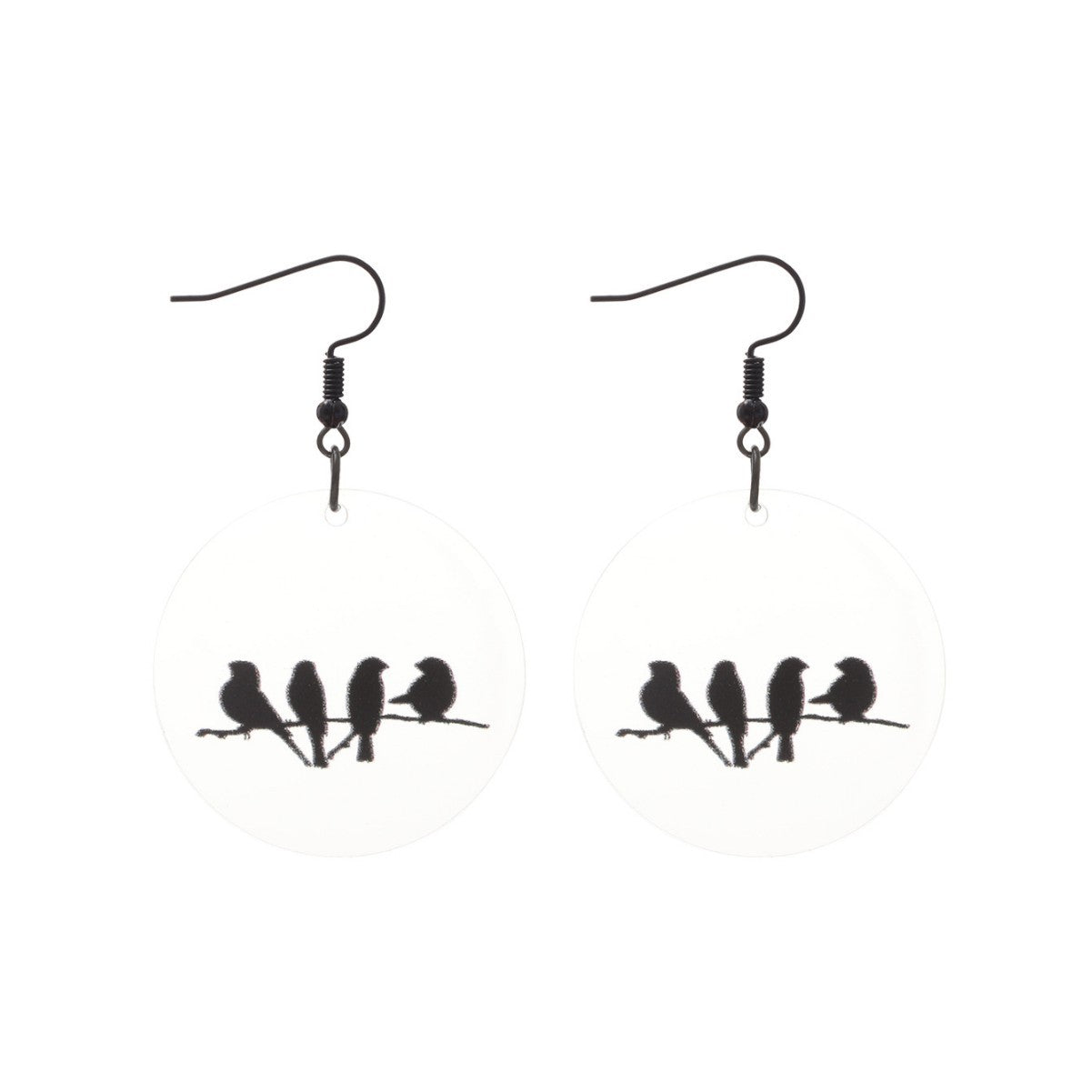 Wholesale Butterfly print acrylic and wood panel earrings