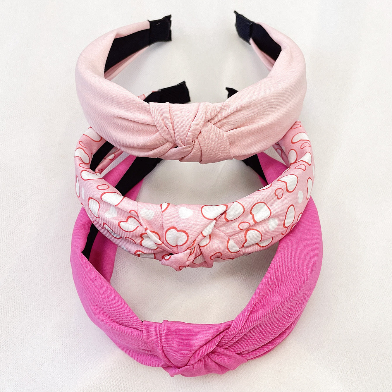 Wholesale Fabric flower cross knot wide edge headband
