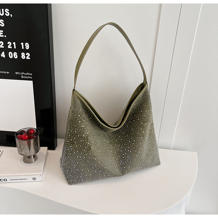 Wholesale Suede Underarm Diamond Inlaid Shoulder Bags