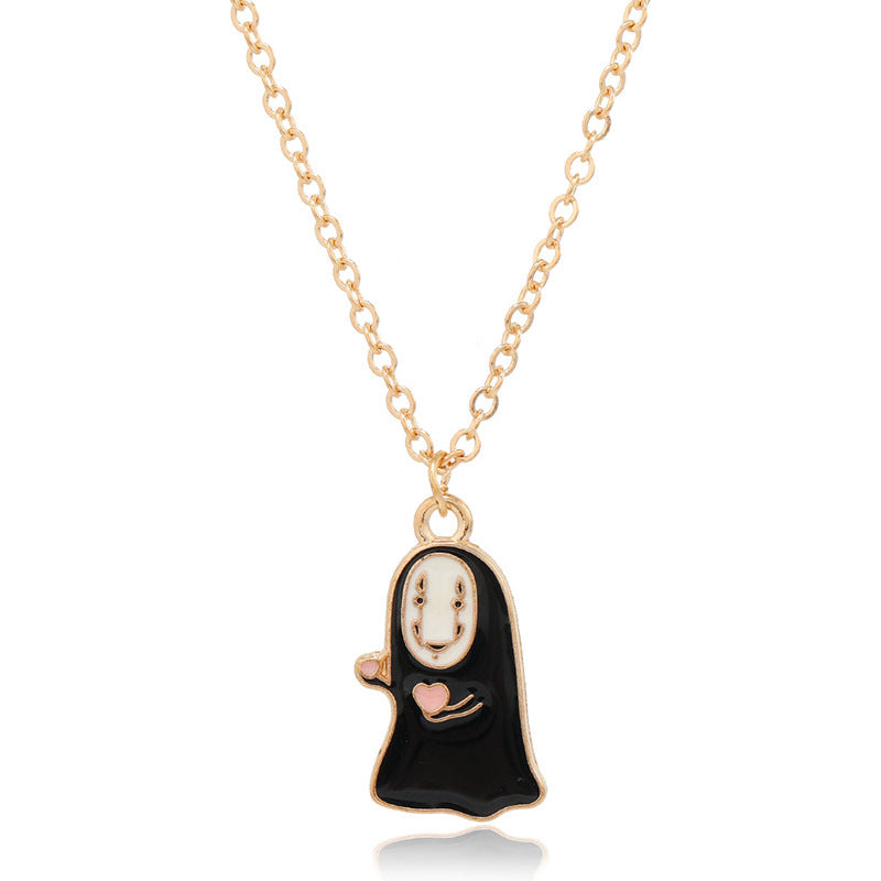 Wholesale Retro Exaggerated Ghost  Ghost Mask  Necklace