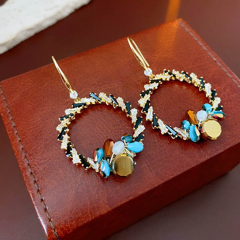 Wholesale Irregular diamond crystal earrings