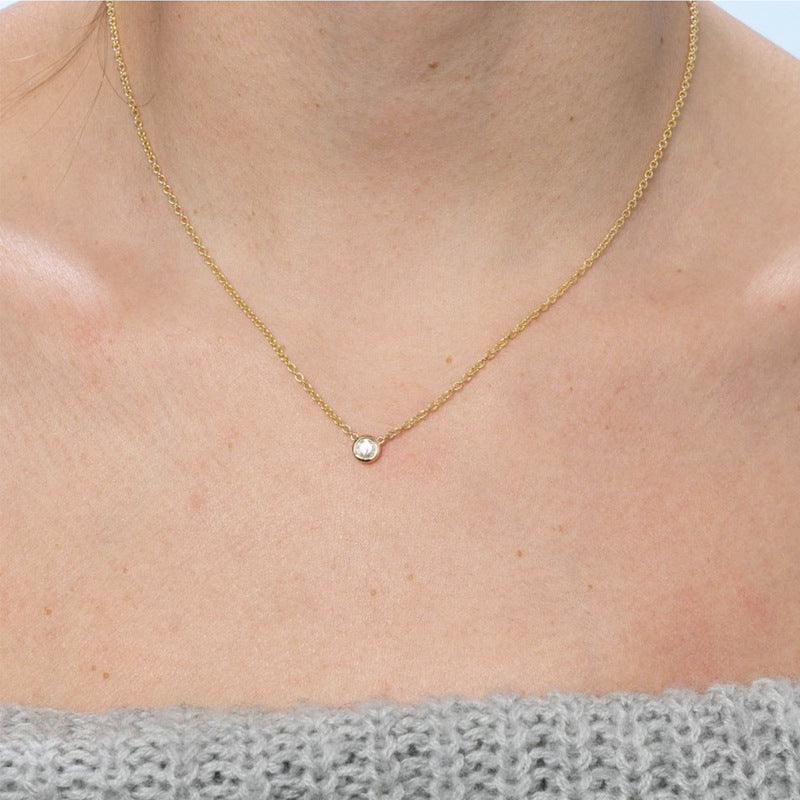 Wholesale Chic Geometric Layering Pendant Necklace With Artificial Crystal Copper Jewelry Accessory Everyday Gift And Boutique Resale