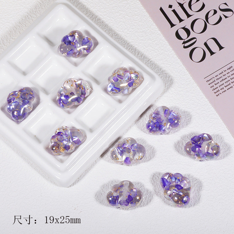 Wholesale Transparent colorful shell five-pointed star cloud through-hole beads