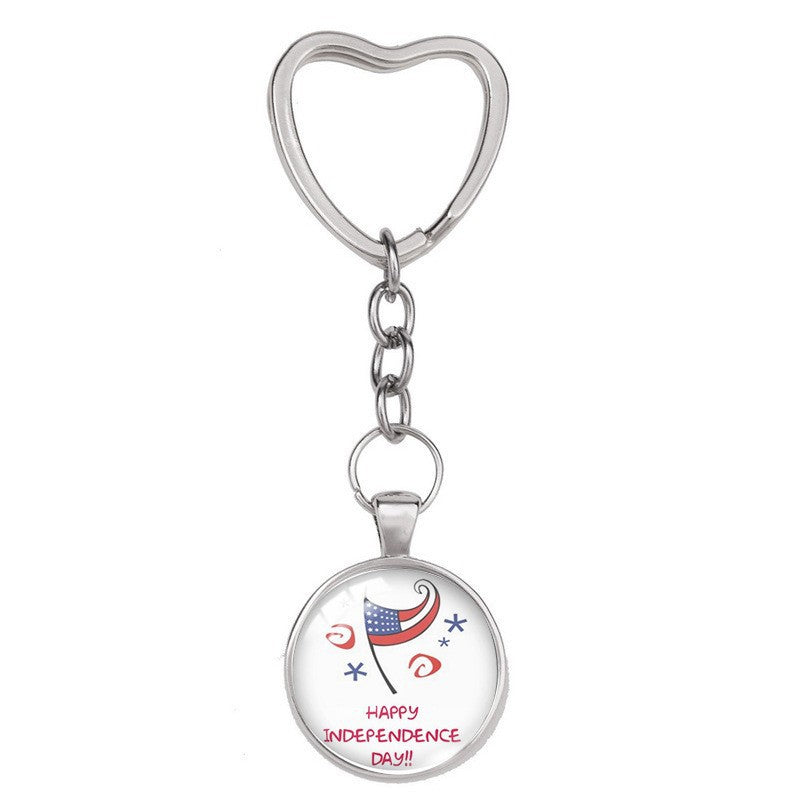 Wholesale American Independence Day Alloy Keychain