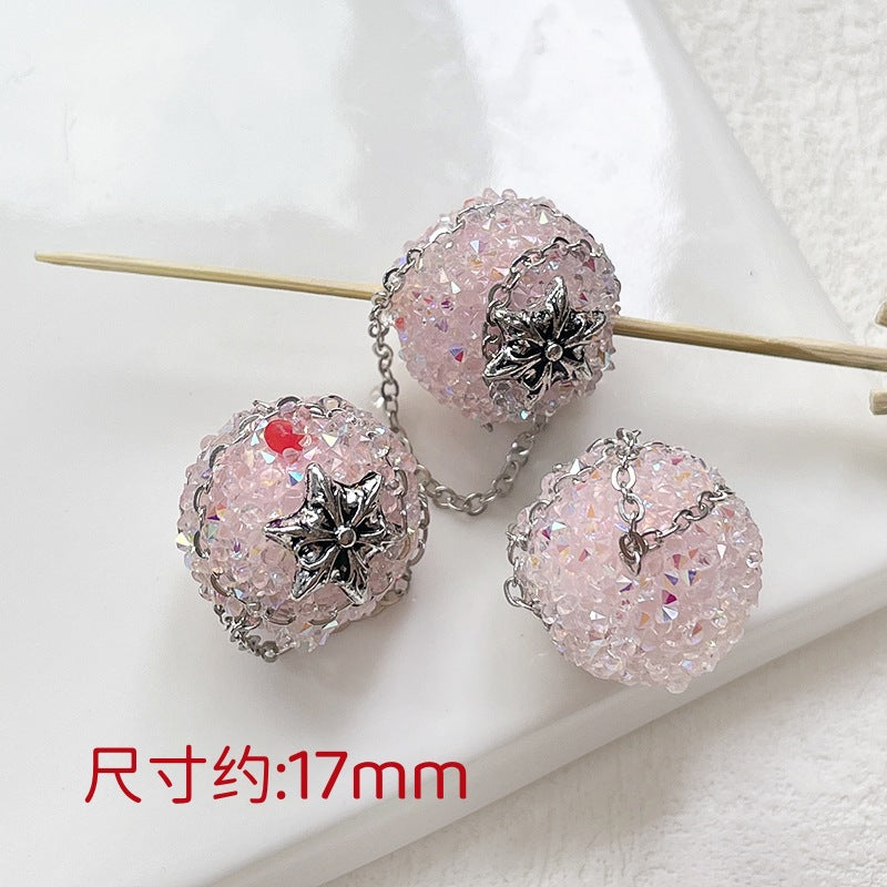 Wholesale 10pcs Colorful Gothic Punk Full Diamond Love Acrylic Beads
