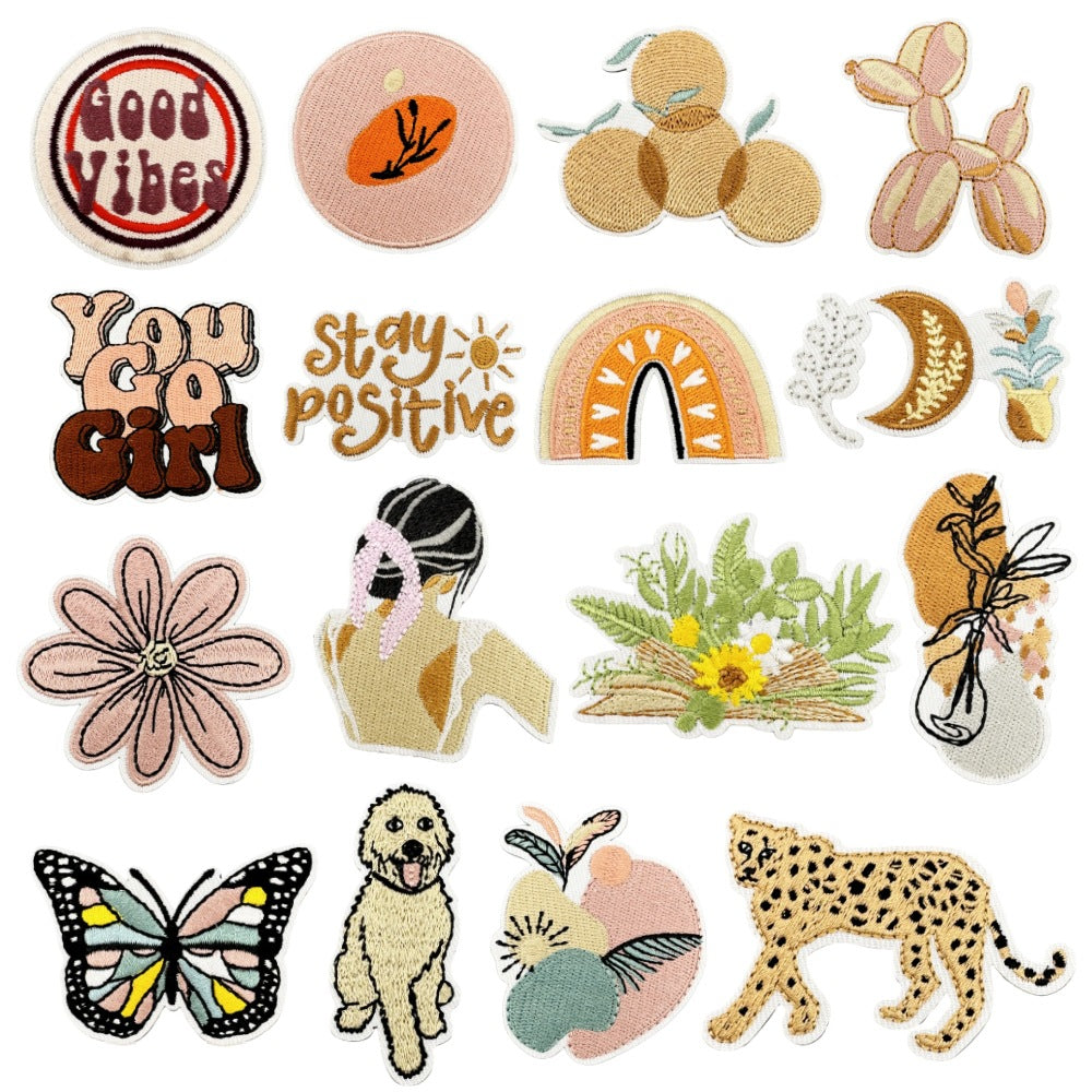 Wholesale Cute Bohemian Embroidered Patches Polyester Thread For Clothing Bags And Resale