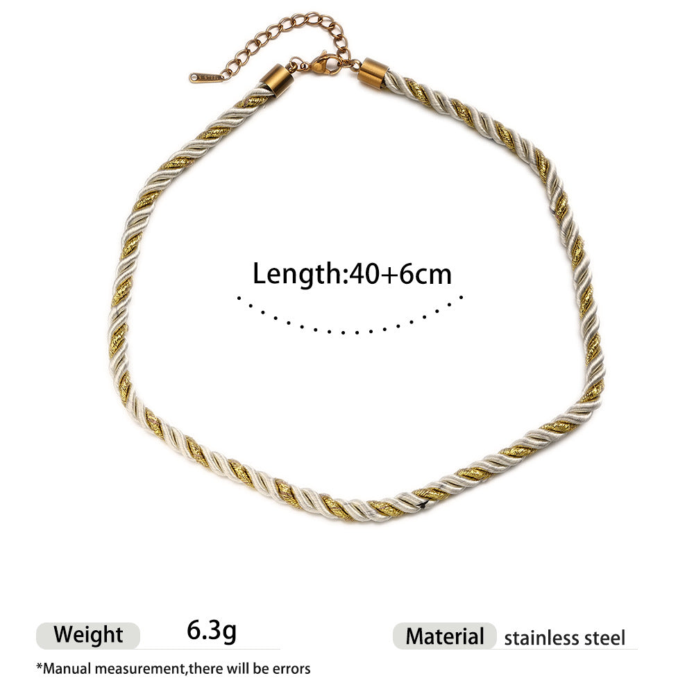 Wholesale Tyna European and American Light Luxury 18K Gold Stainless Steel Conch Sea Star Sun Thick Rope Necklace All-match Cross-border Trendy Jewelry
