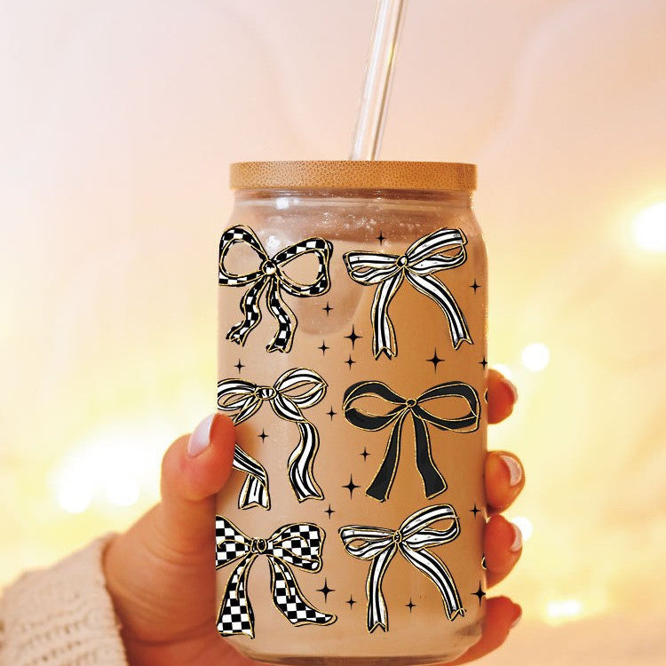 Wholesale colorful bow  16oz Cup UV DTF Wraps