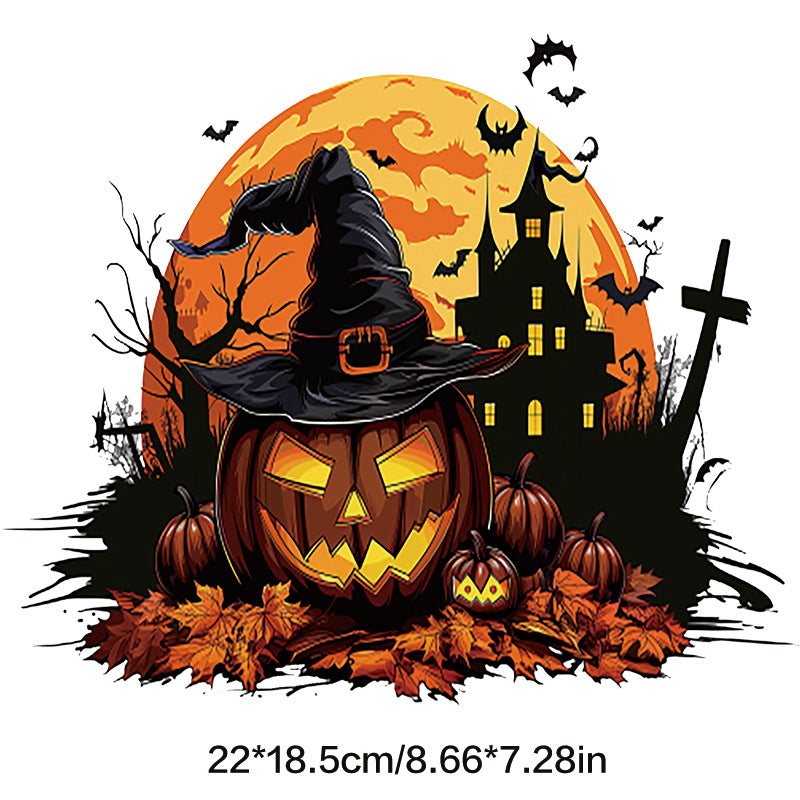 Wholesale Pumpkin Skull Terrifying Halloween UV DTF Ready to Press Transfers Wraps
