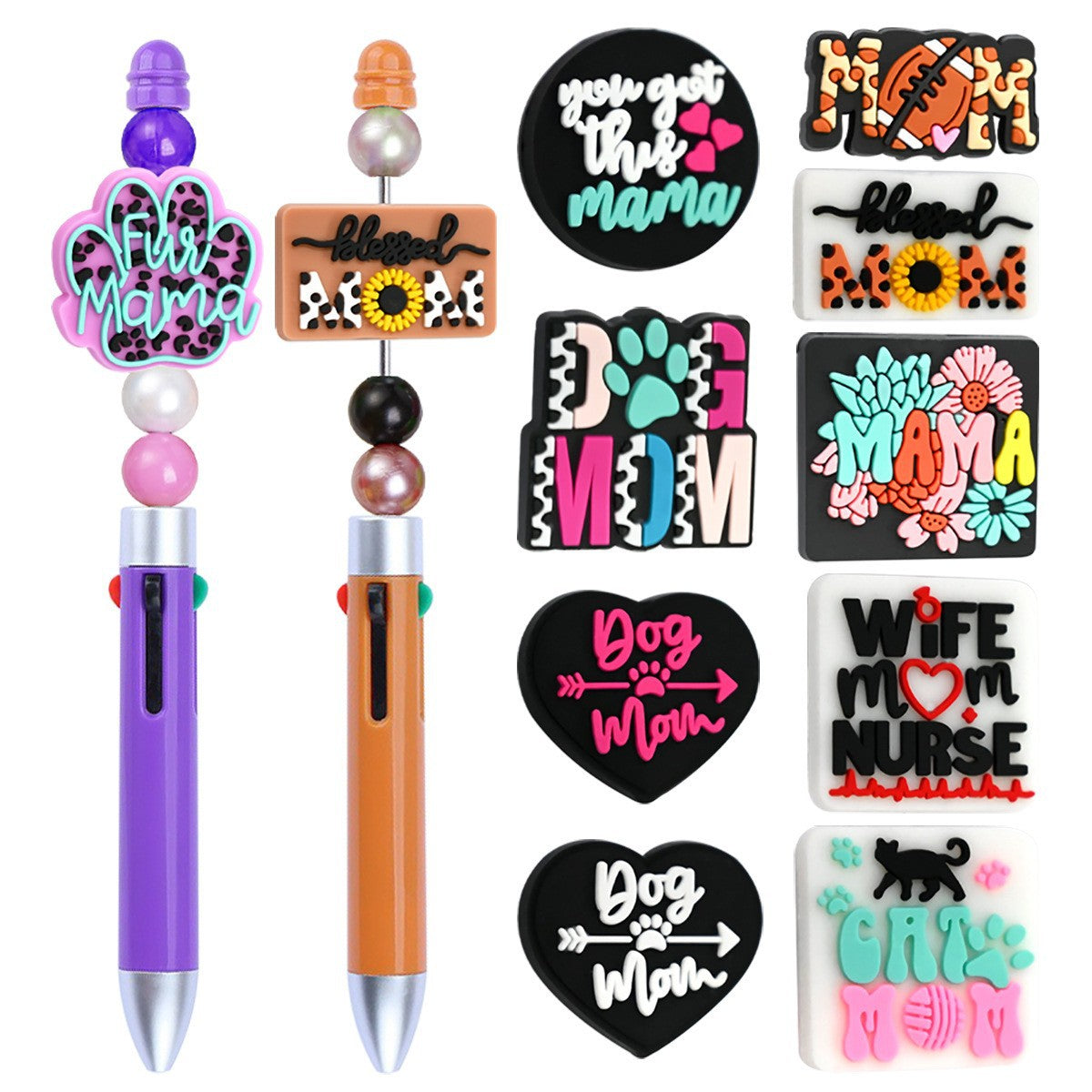 Wholesale  Random 100pcs/pack  Cute Cartoon Mother' s Day Series Ballpoint Pen  Focal Beads