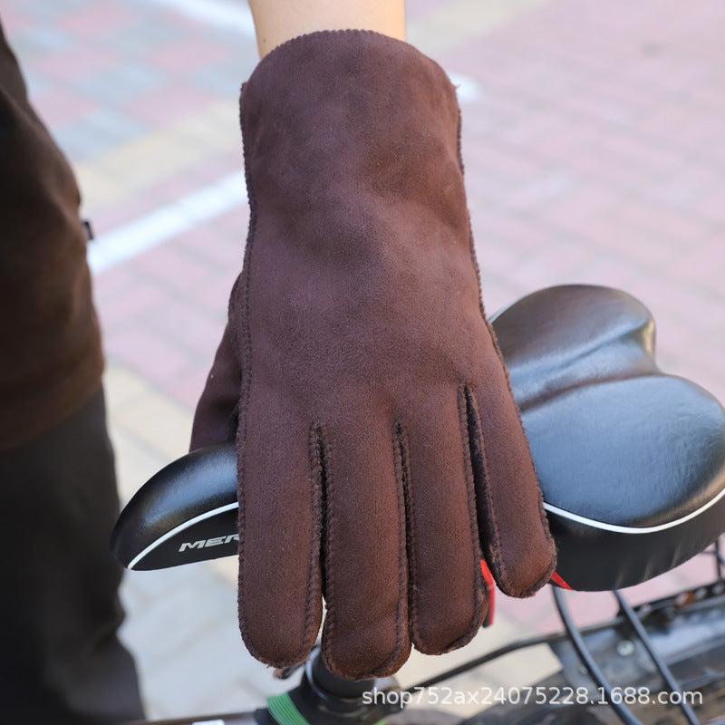 Wholesale Winter Warm Fur Integrated Plus Fleece Gloves