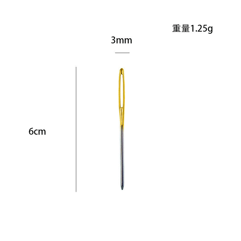 Wholesale 25pcs Household Pointed Hand Sewn Blunt Head Gold Tail Sewn Quilt Cross Stitch Sewing Needle