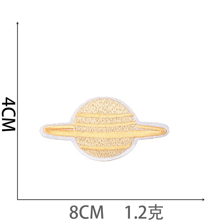 Wholesale Polyester Iron On Astronaut Embroidery Patches Space Rocket Planet Decorative Badges For Clothing Everyday Use