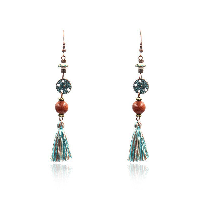 Wholesale Retro Tassel Fashion Exaggerated Long Earrings