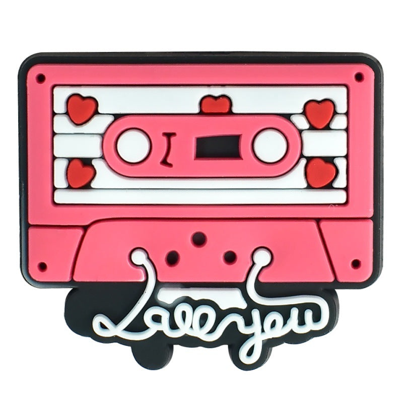 Wholesale Random 100pcs Valentine' s Day series cartoon PVC soft rubber double-sided beads