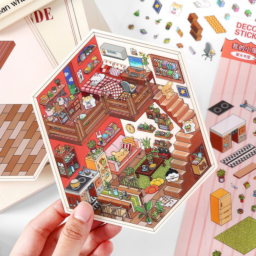 Wholesale My little house series 3D three-dimensional landscape sticker notebook DIY