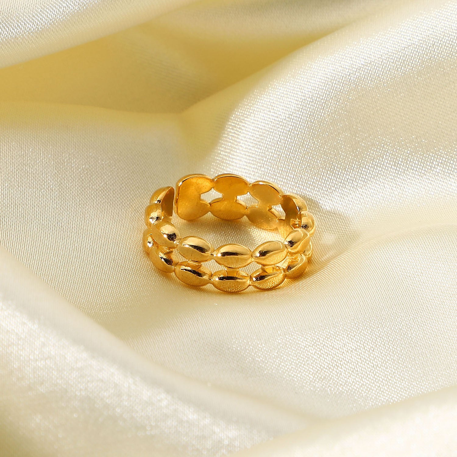 Wholesale Stainless steel enamel drip oil colored flower heart ring
