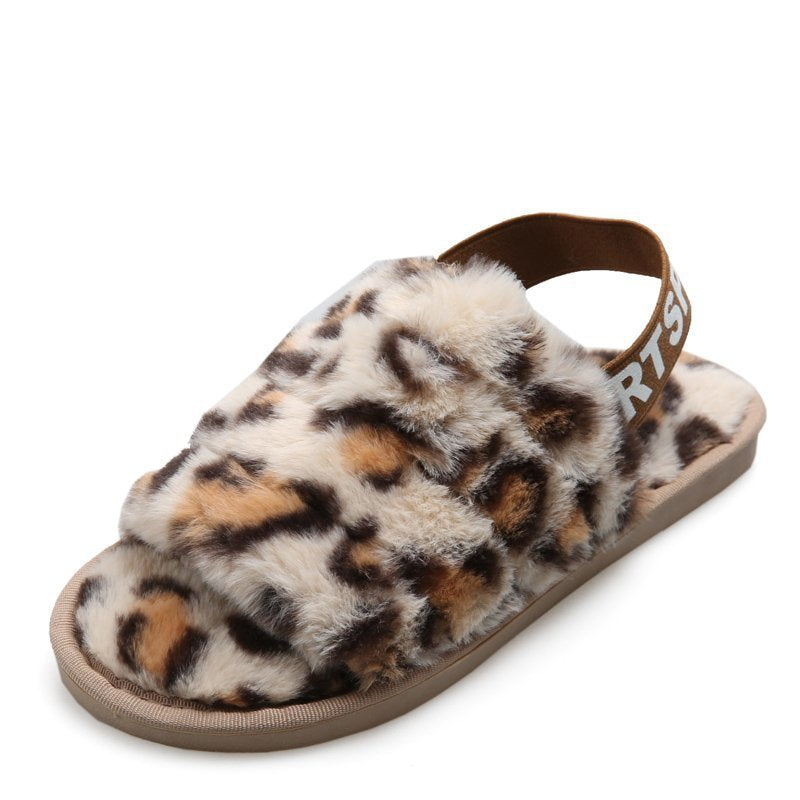 Wholesale Camouflage Word Back Elastic Band Flat Cotton Slippers