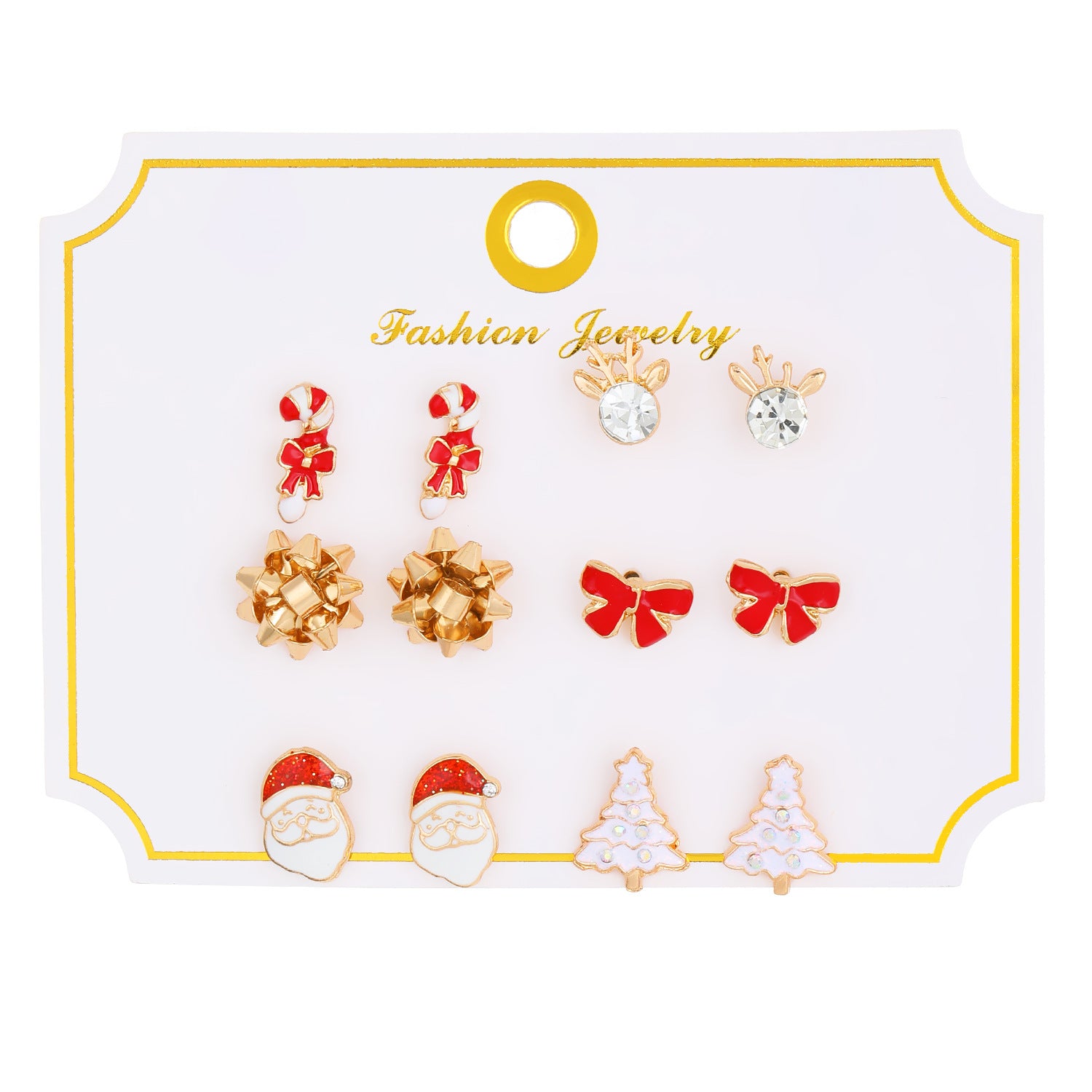 Wholesale Cute Elk Santa Claus Snowman Cartoon Oil Drop Christmas Earrings