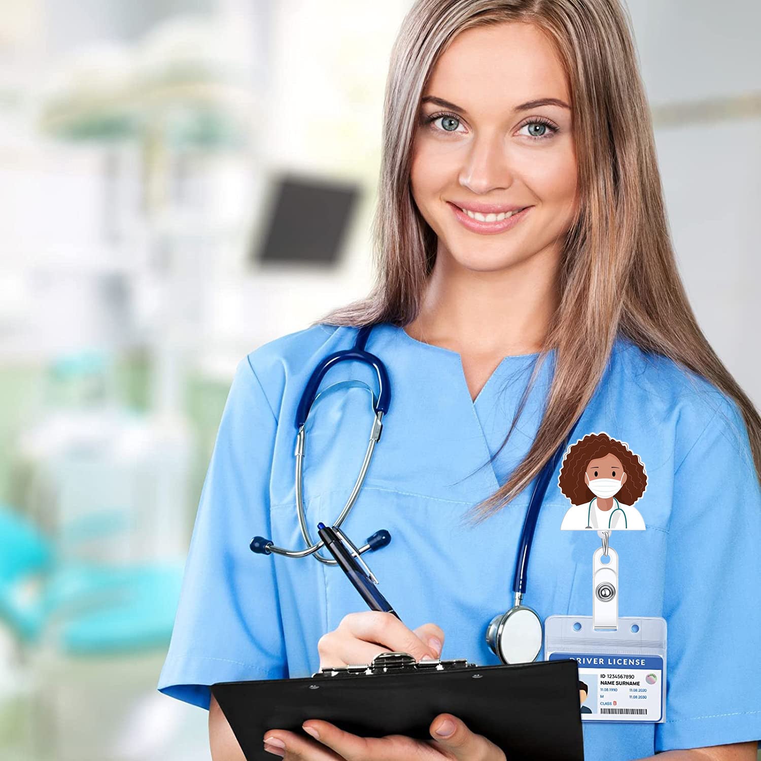 Wholesale Doctor Nurse Badge Scroll Retractable Keychain