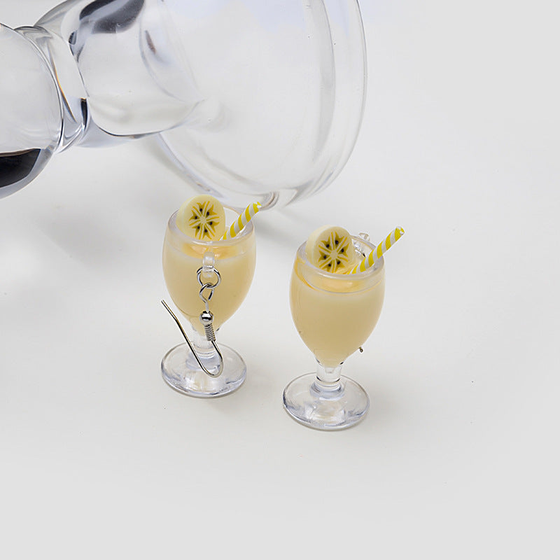 Pendientes de taza de té de leche creativa creativa al por mayor