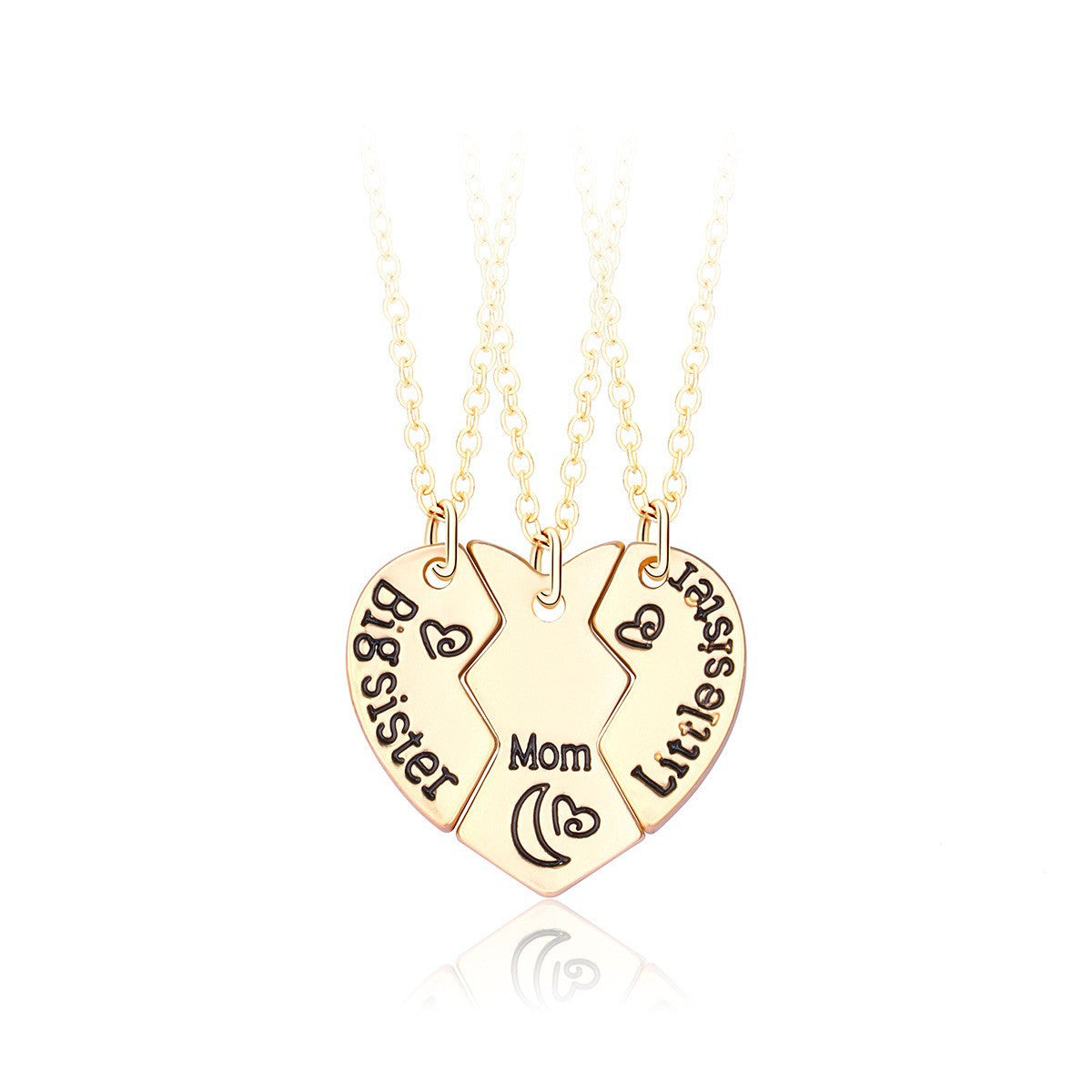 Wholesale Star and Moon Trio Alloy Dripping Oil Stitching Round Pendant Necklace Set