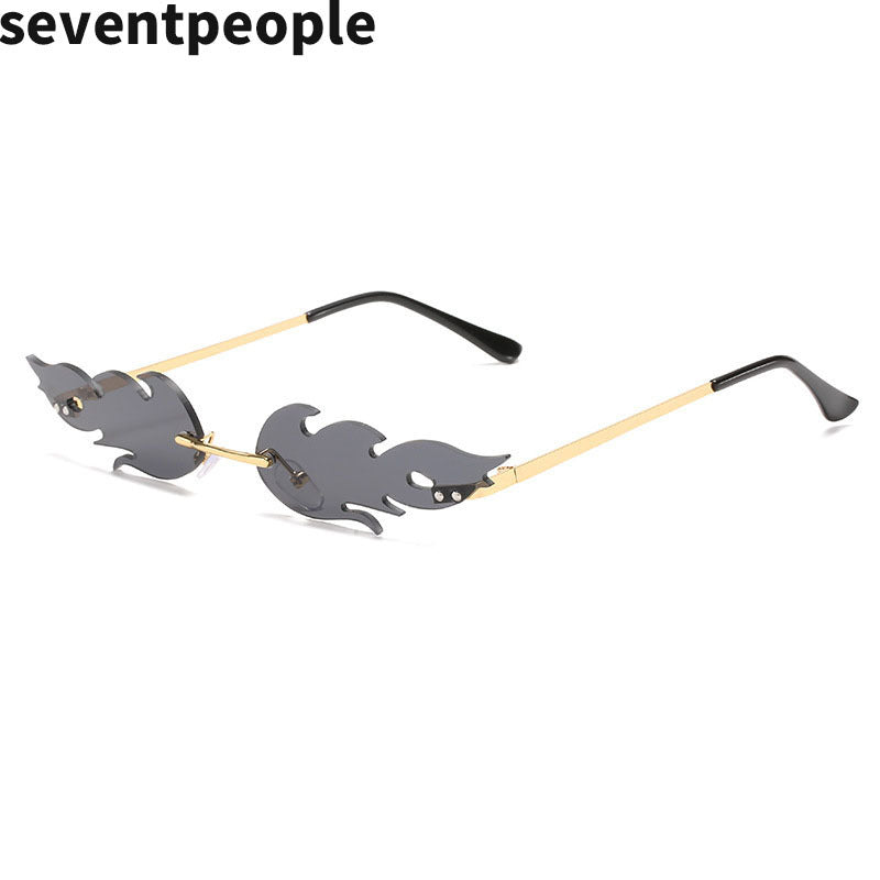 Wholesale Frameless Flame Personality Trend Metal Funny Sunglasses