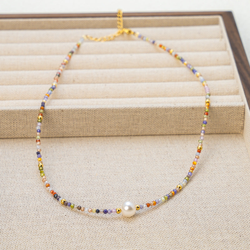 Wholesale luxury all-match niche fashion clavicle chain beaded necklace