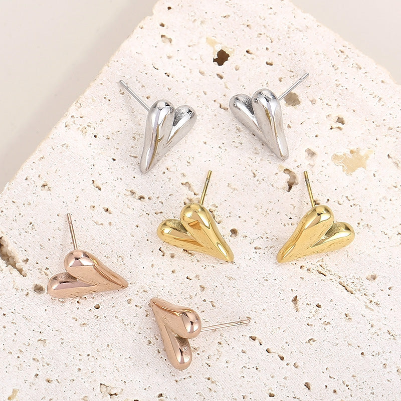 Wholesale Ladies Heart Gold Plated Earrings