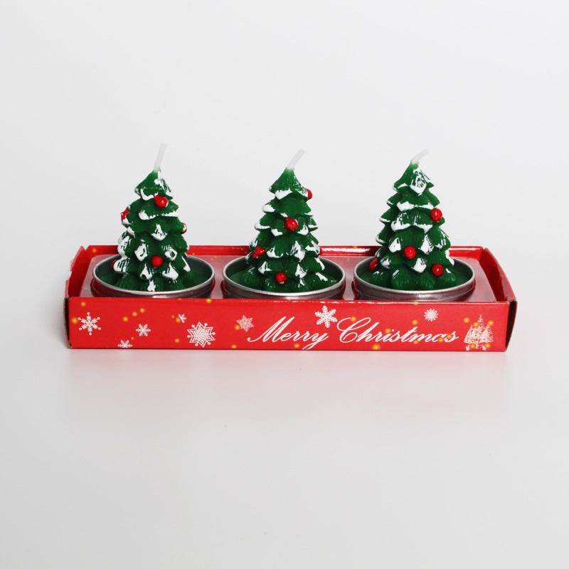 Wholesale Christmas Candle Set Old Man Tree Snowman Carnival Romantic Ornament Christmas Small Candle Lamp Gift